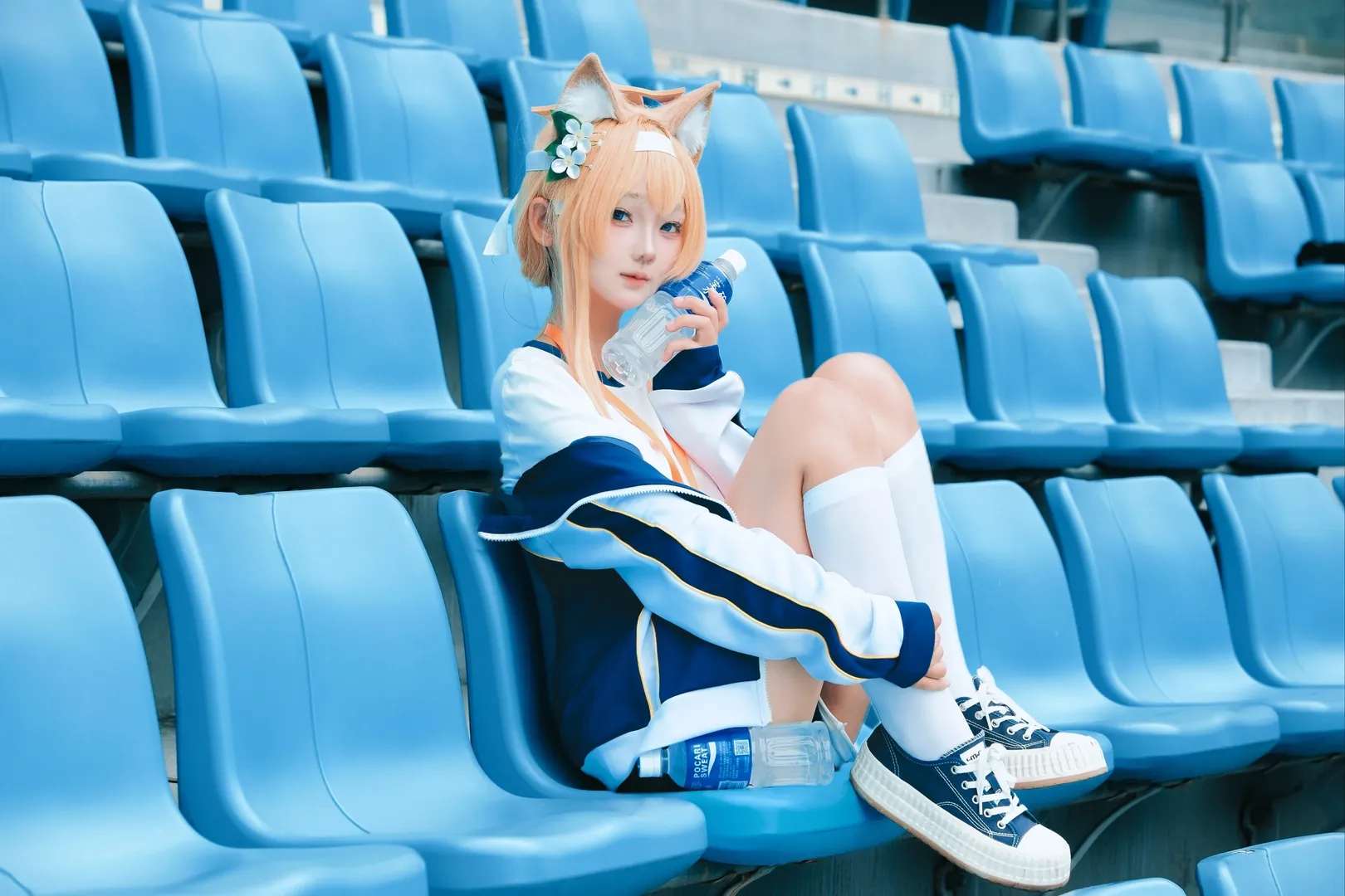 cosplay, 蔚蓝档案, 体操服, 伊落玛丽cos, 运动场外景 - 第3张