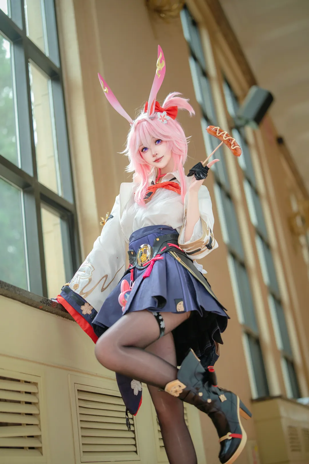 Honkai: Star Rail, Convention photos, Evanescia cosplay, Coser daily life, Pink rabbit ears