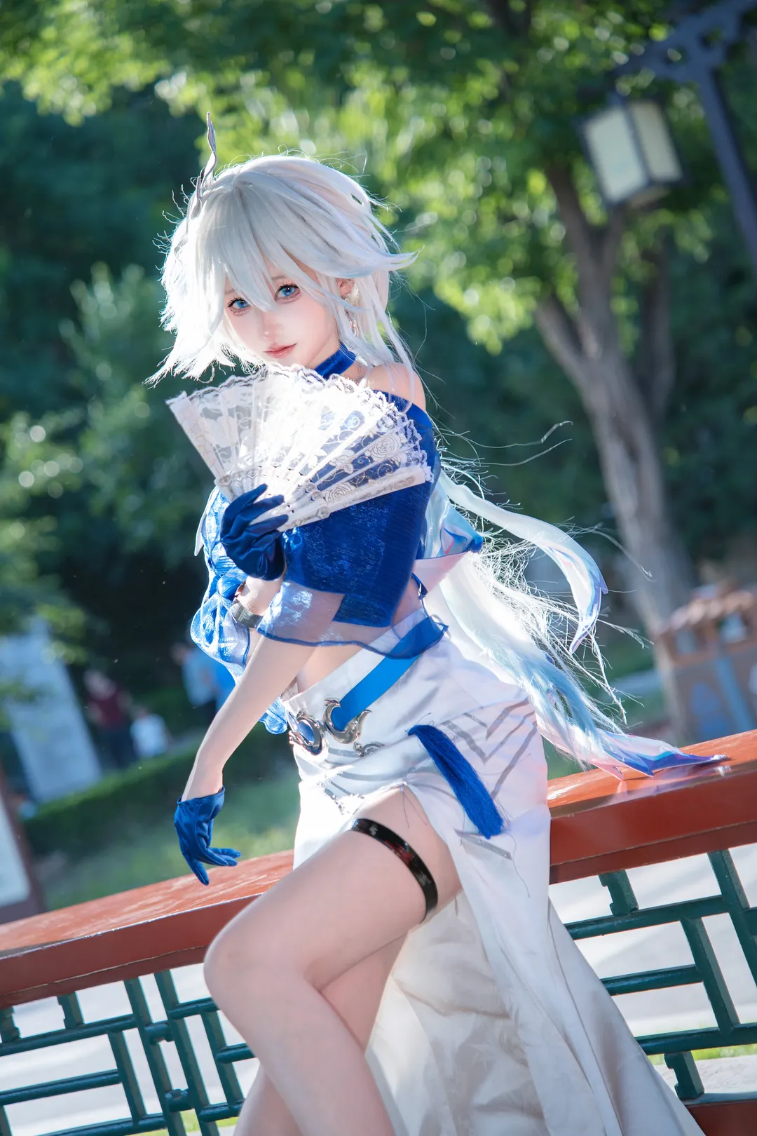 Honkai: Star Rail, Yao Guang cosplay, Chabaidao collaboration, Garden scenery, Atmosphere of the River of Oblivion