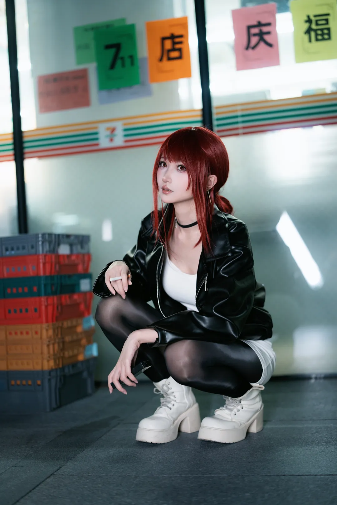 cosplay, 红发造型, 山田小姐cos, 街头风穿搭, 便利店 - 第4张