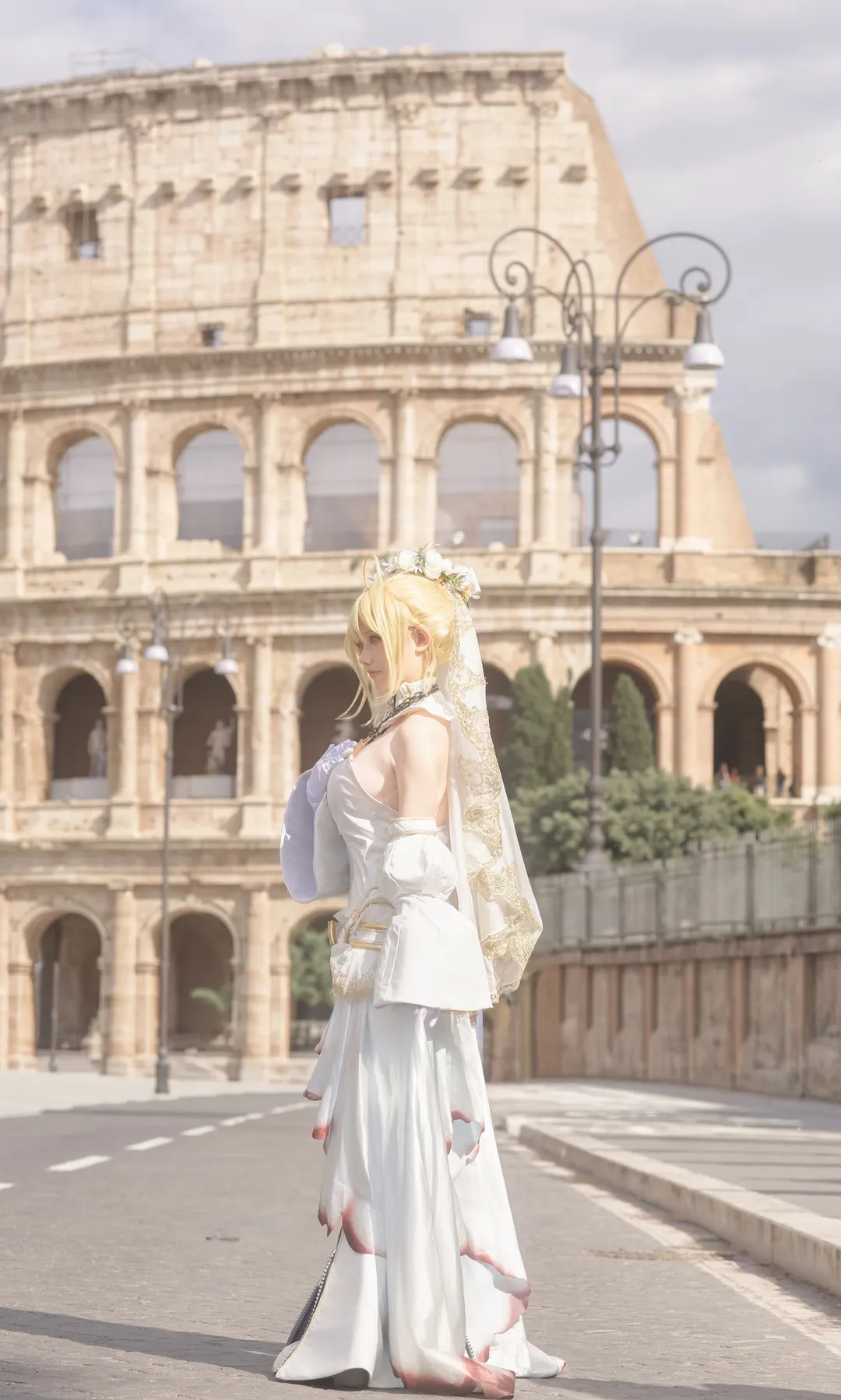 FGO, cosplay摄影, 尼禄花嫁cos, 罗马旅拍, 花嫁尼禄 - 第2张