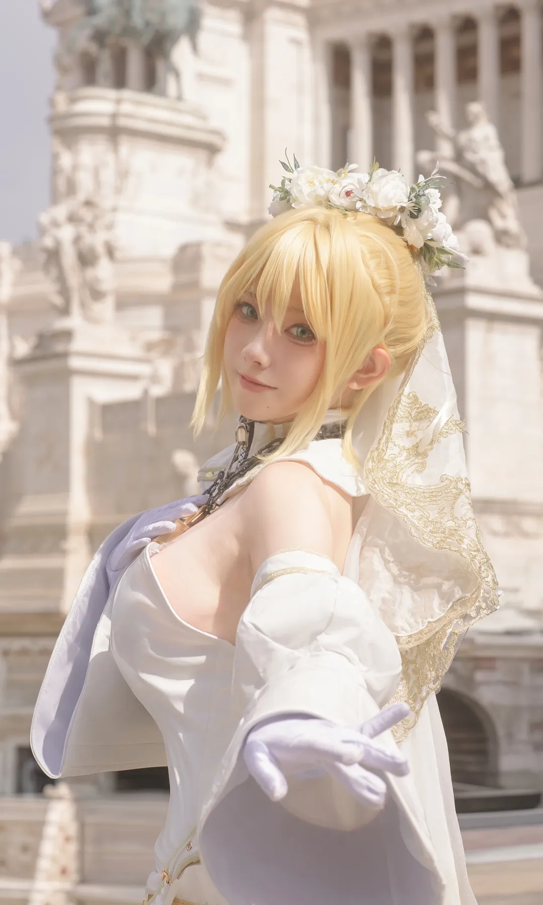 FGO, cosplay摄影, 尼禄花嫁cos, 罗马旅拍, 花嫁尼禄