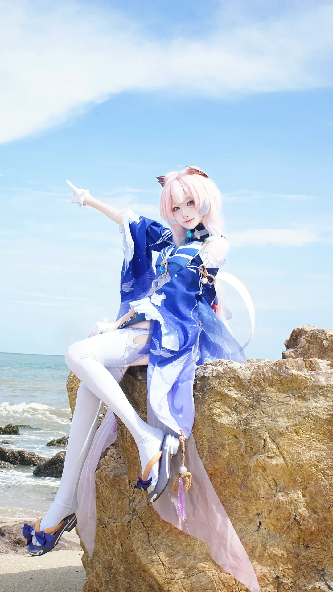 原神, 角色还原, 海边拍摄, 珊瑚宫心海cos, 唯美cos - 第6张