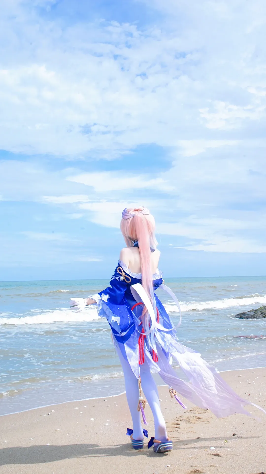 原神, 角色还原, 海边拍摄, 珊瑚宫心海cos, 唯美cos - 第9张