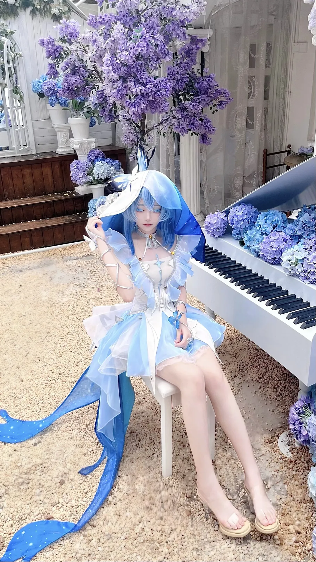 Wuthering Waves, Aesthetic photography, cosplay, The Shorekeeper cosplay, Blue theme