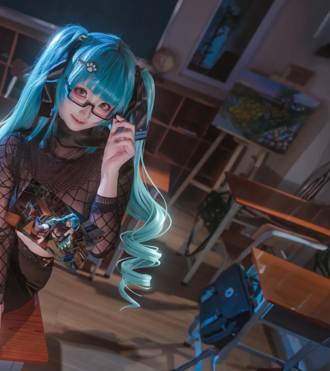 氛围感, cosplay摄影, 教室写真, 普丽瓦蒂cos, nikke - 第2张