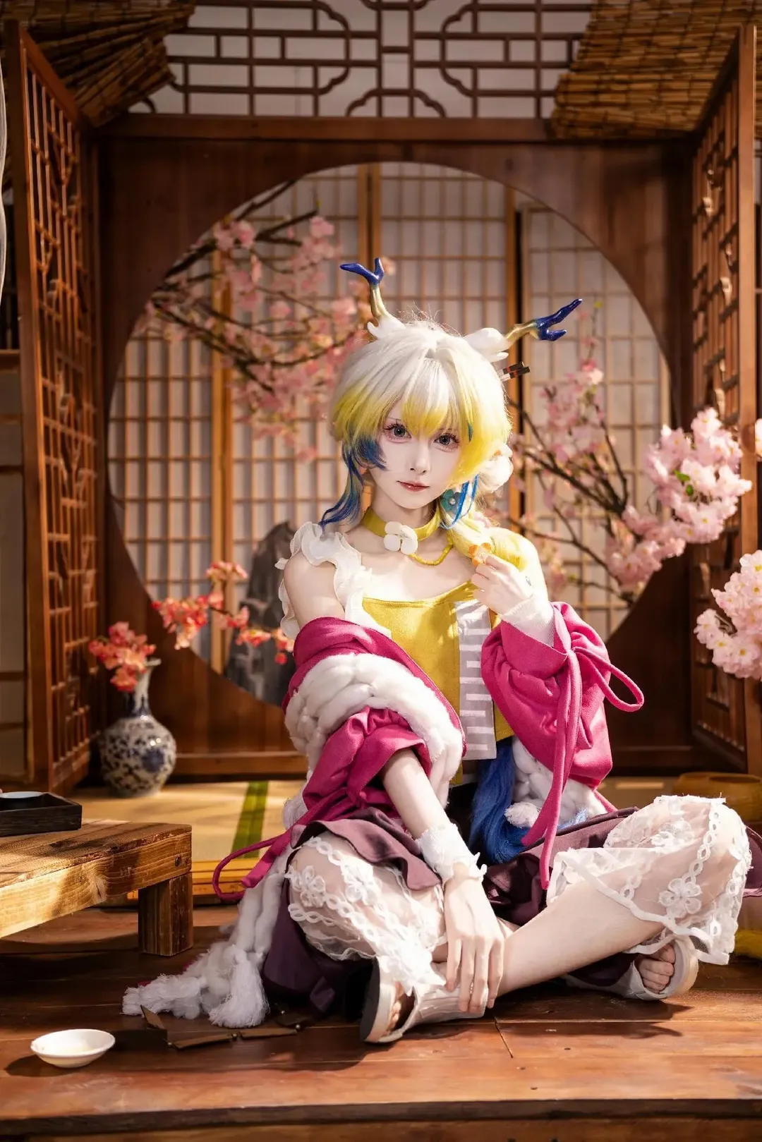 和风, 黍cos, 明日方舟, 樱花, 像素蛋糕