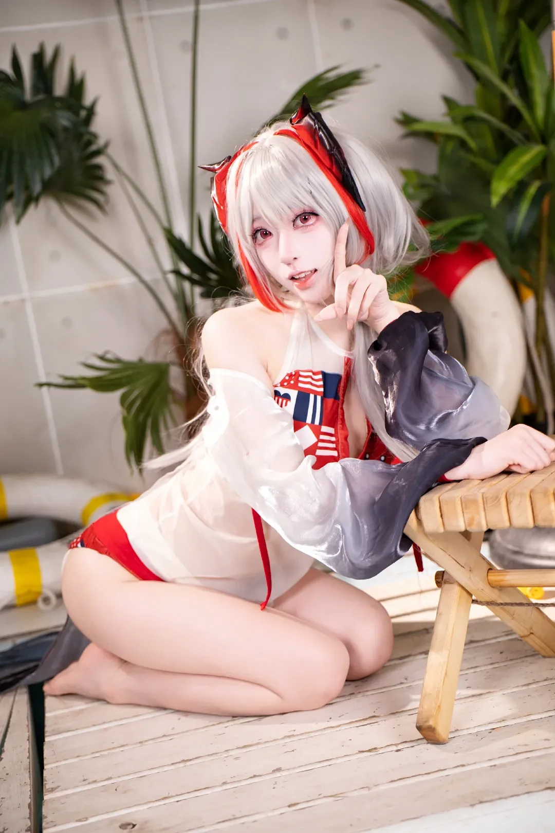 氛围感摄影, 泳装cos, 明日方舟, 维什戴尔cos, 夏日系