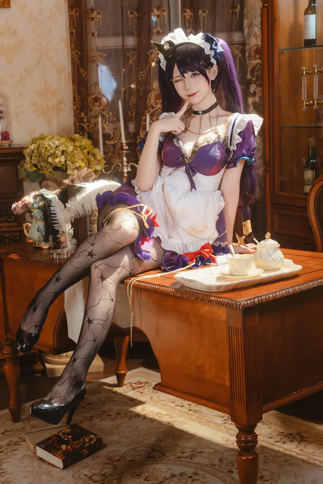 原神, 女仆装, 原神cosplay, 莫娜cos, 莫娜女仆 - 第7张