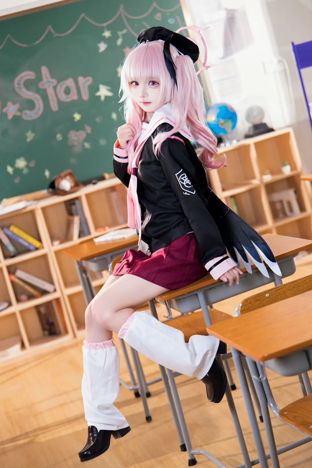 Character accuracy, Anime-style photography, Blue Archive, Shimoe Koharu cosplay, School cosplay