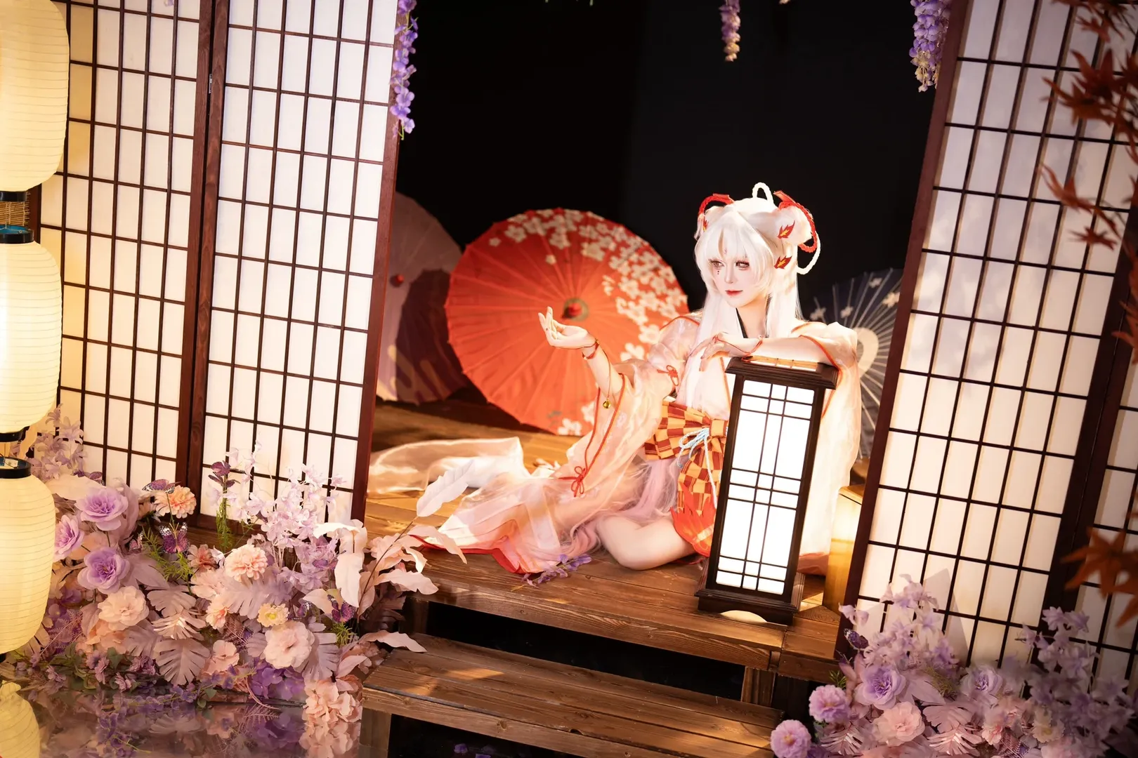 古风摄影, 和风cosplay, 不知火cos, 阴阳师, 白狐妖 - 第3张