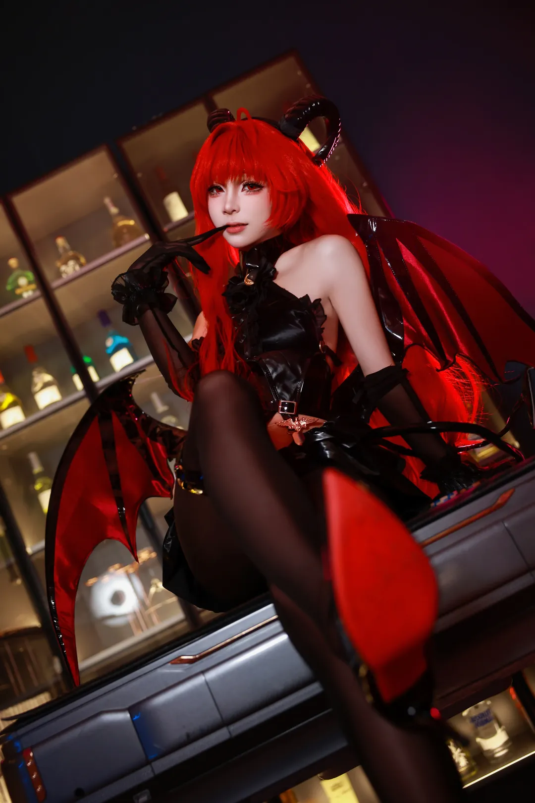 碧蓝航线, cosplay摄影, 哥特风cos, 红发cos, 希尔德加德cos
