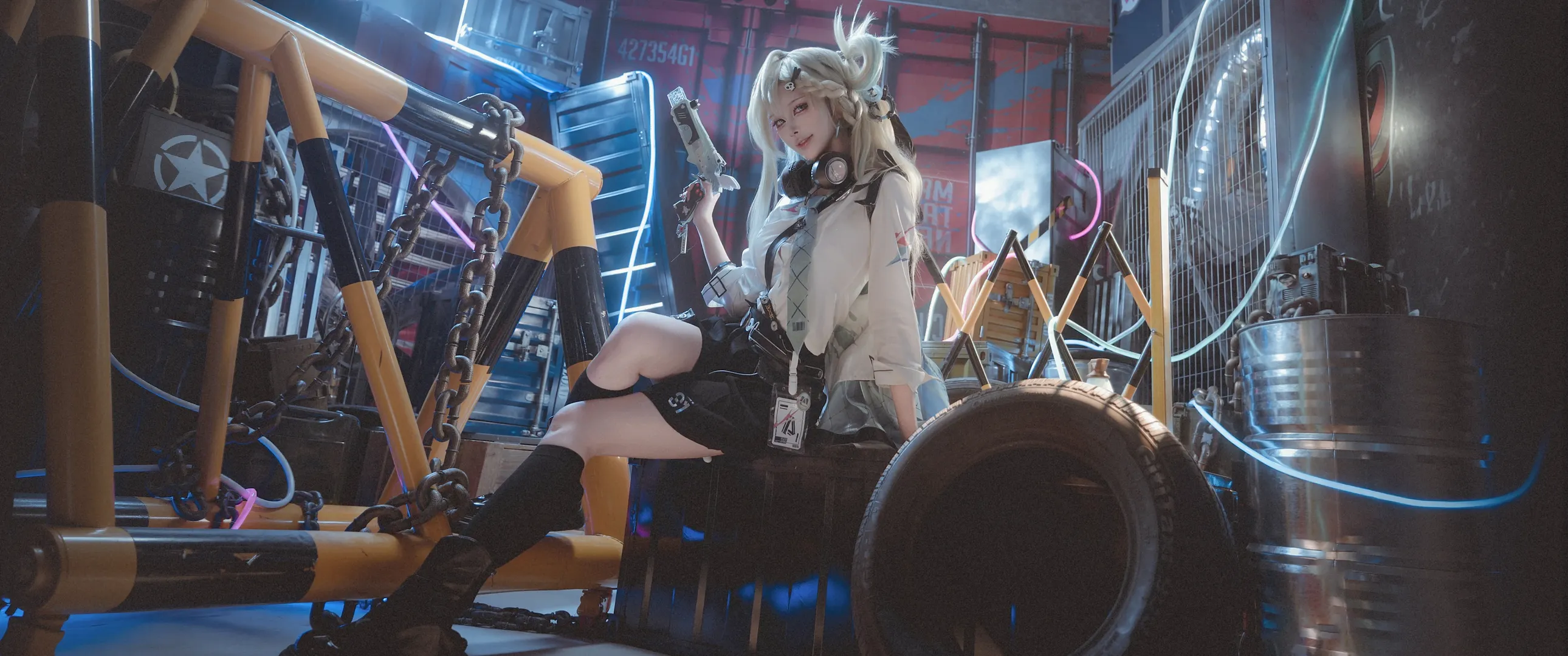 Industrial style photography, Cyberpunk cosplay, Cosplay photography, Techwear outfit, Shanghai photo studio recommendations - Image 3