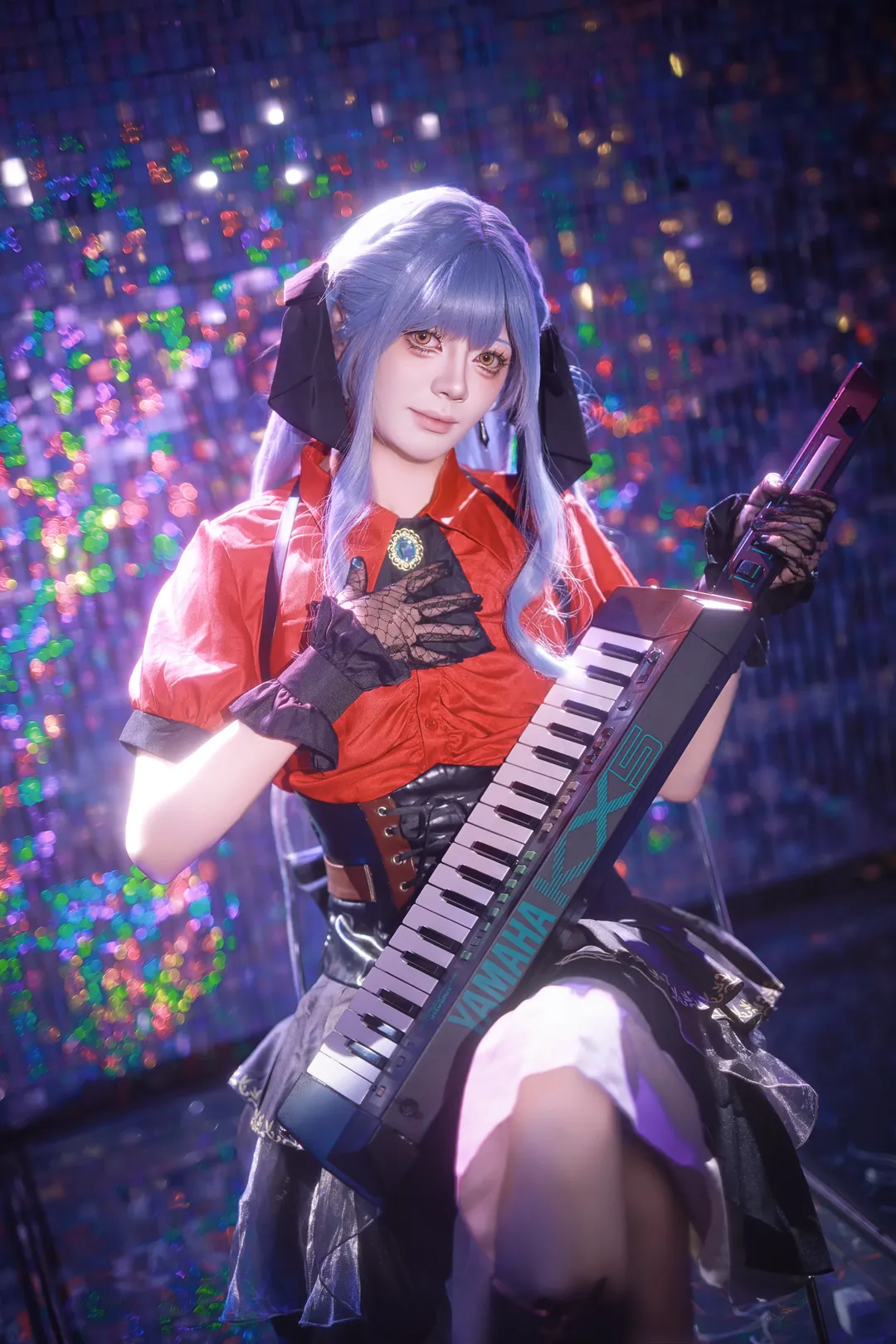 丰川祥子cos, 双马尾假发, Mujica, COSPLAY摄影, 舞台氛围