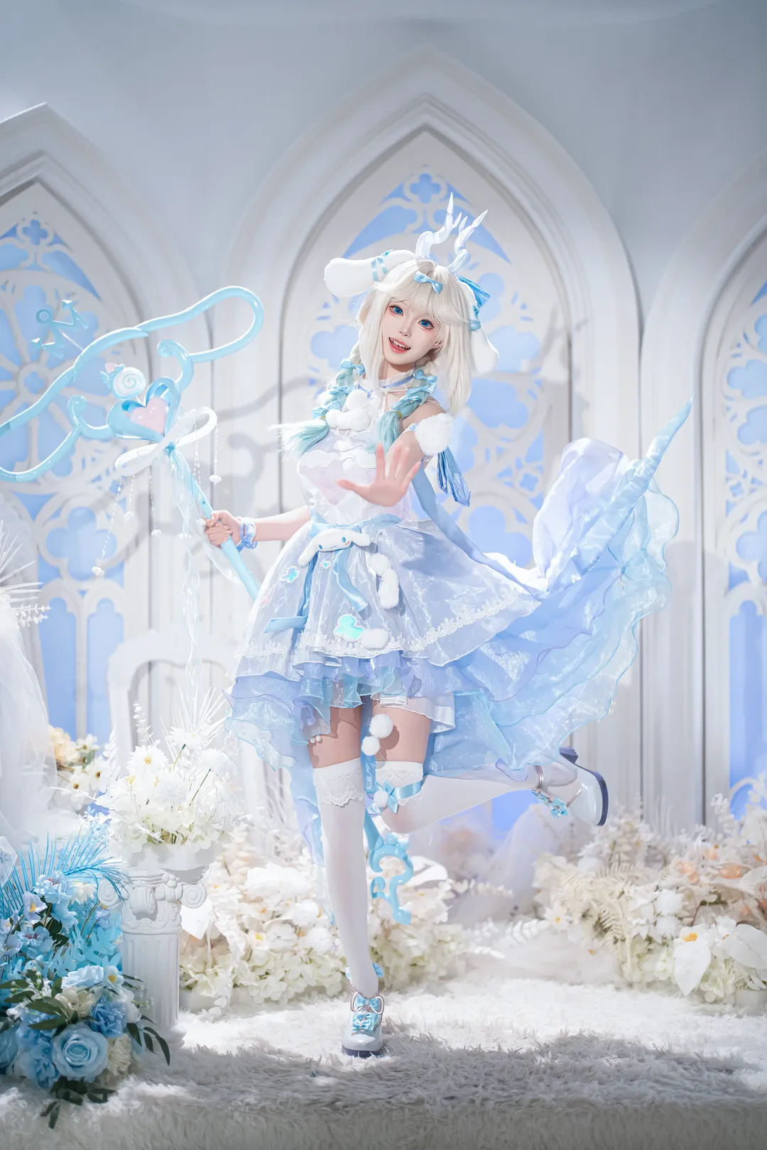 Honor of Kings, Cosplayer, Yao cosplay, Ice and snow style, Portrait photography