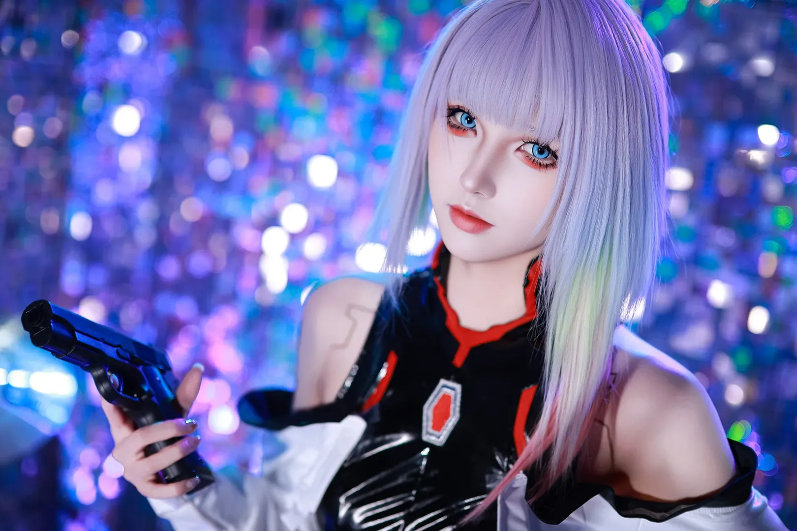 cosplay, 赛博朋克, 科幻风, 露西cos, 银发蓝眼 - 第3张