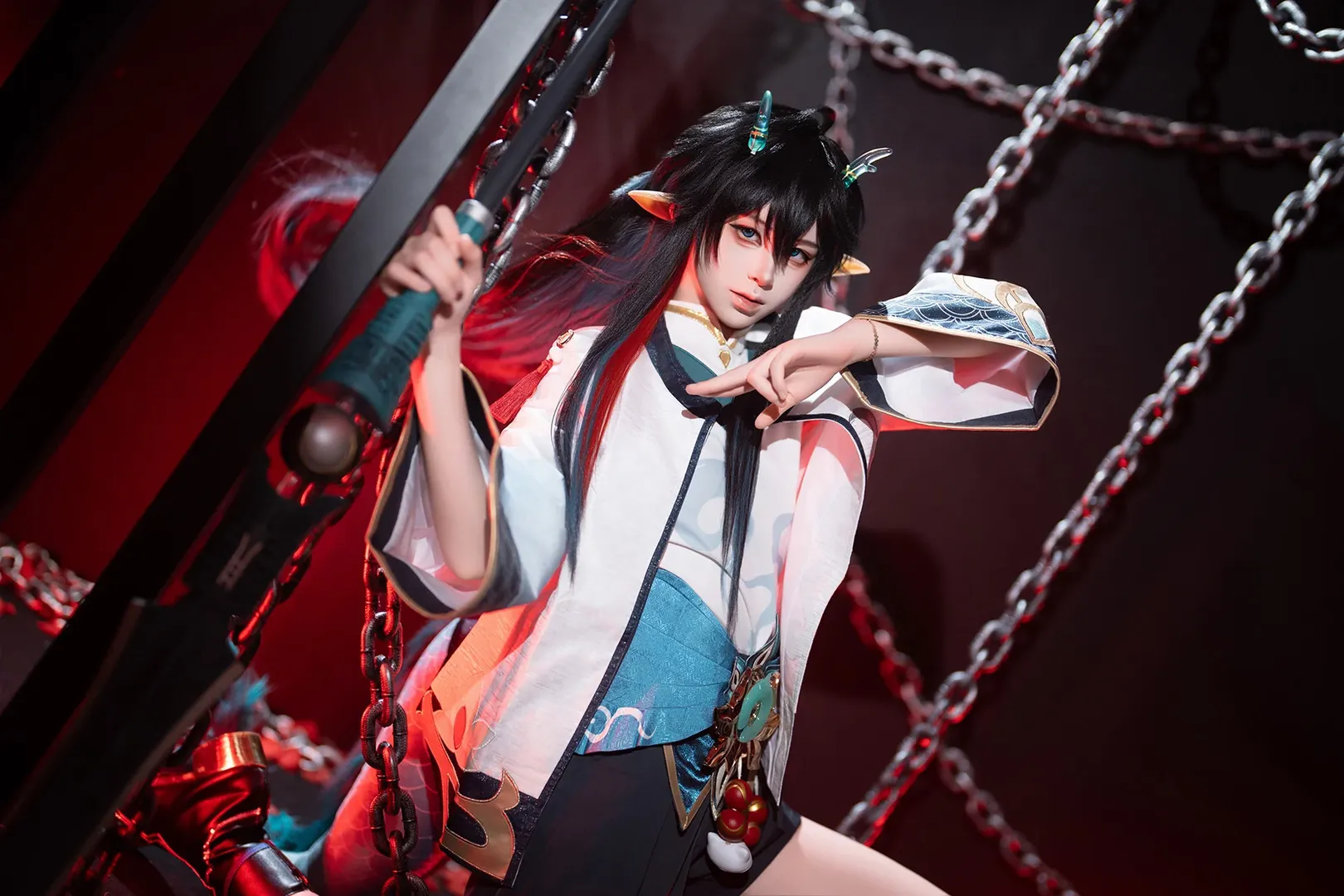 崩坏星穹铁道, cosplay摄影, 丹恒cos, 铁链氛围, 国风奇幻 - 第1张