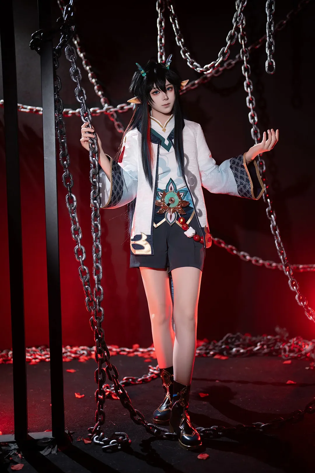 Honkai: Star Rail, Cosplay photography, Dan Heng cosplay, Chain atmosphere, Chinese-style fantasy
