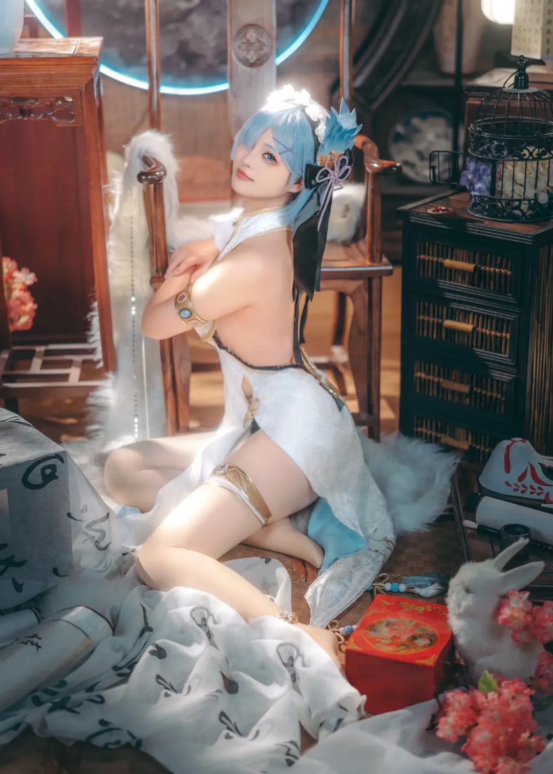 Re:ゼロから始める異世界生活, レム コスプレ, コスプレ撮影, 中華風チャイナドレス, 新年おめでとうございます - 2枚目