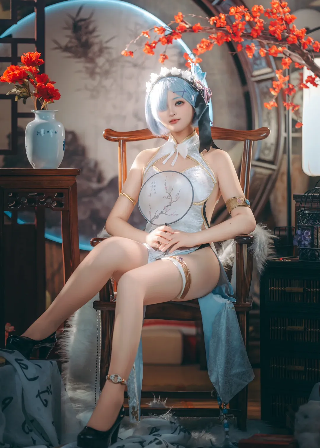 Re:ゼロから始める異世界生活, レム コスプレ, コスプレ撮影, 中華風チャイナドレス, 新年おめでとうございます - 3枚目