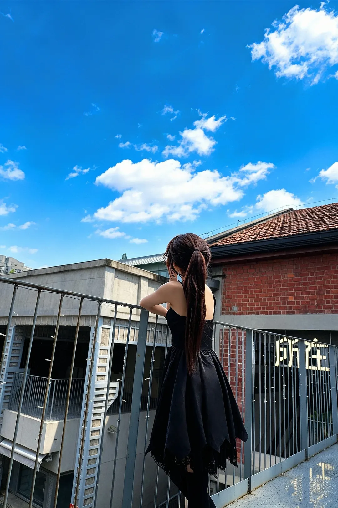 コスプレ, 水上由岐 コスプレ, 素晴らしき日々 ～不連続存在～, 屋上撮影, 黒コーデ - 5枚目