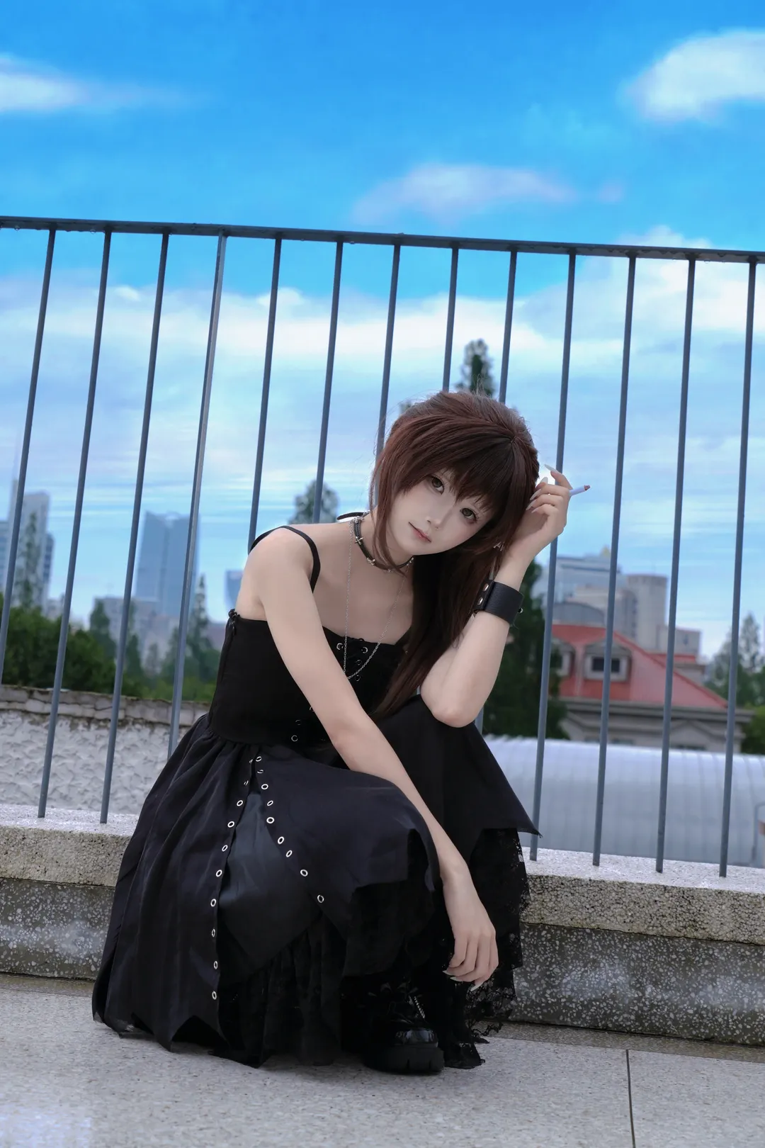 Yuki Minakami Cosplay, Wonderful Everyday Down the Rabbit-Hole, Gothic style outfit, Rooftop photography, Every wonderful day