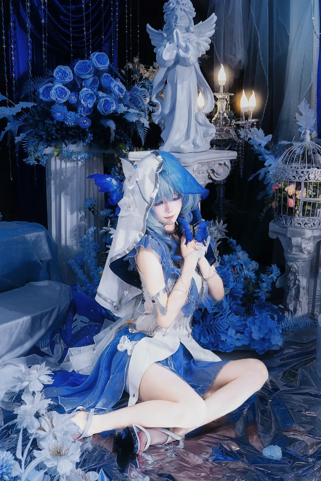 鸣潮, 守岸人cos, Cosplay摄影, 鸣潮创作激励, 蓝白轻纱裙