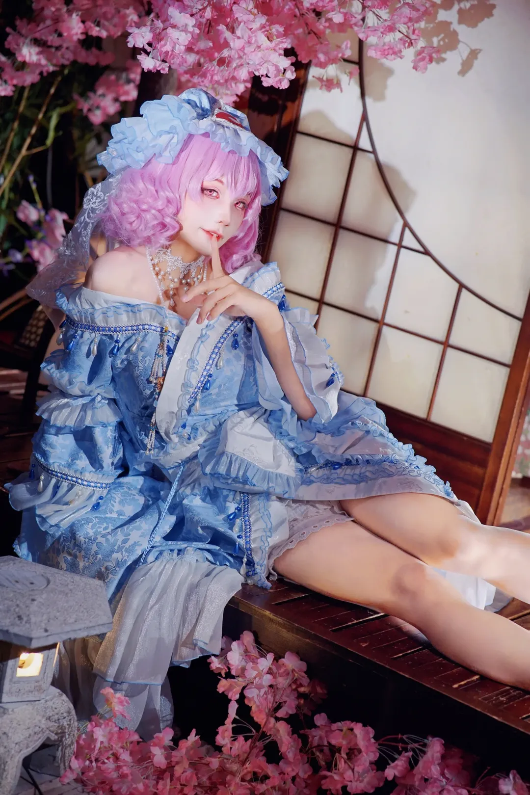 cosplay, 东方Project, 和风, 樱花, 西行寺幽幽子cos