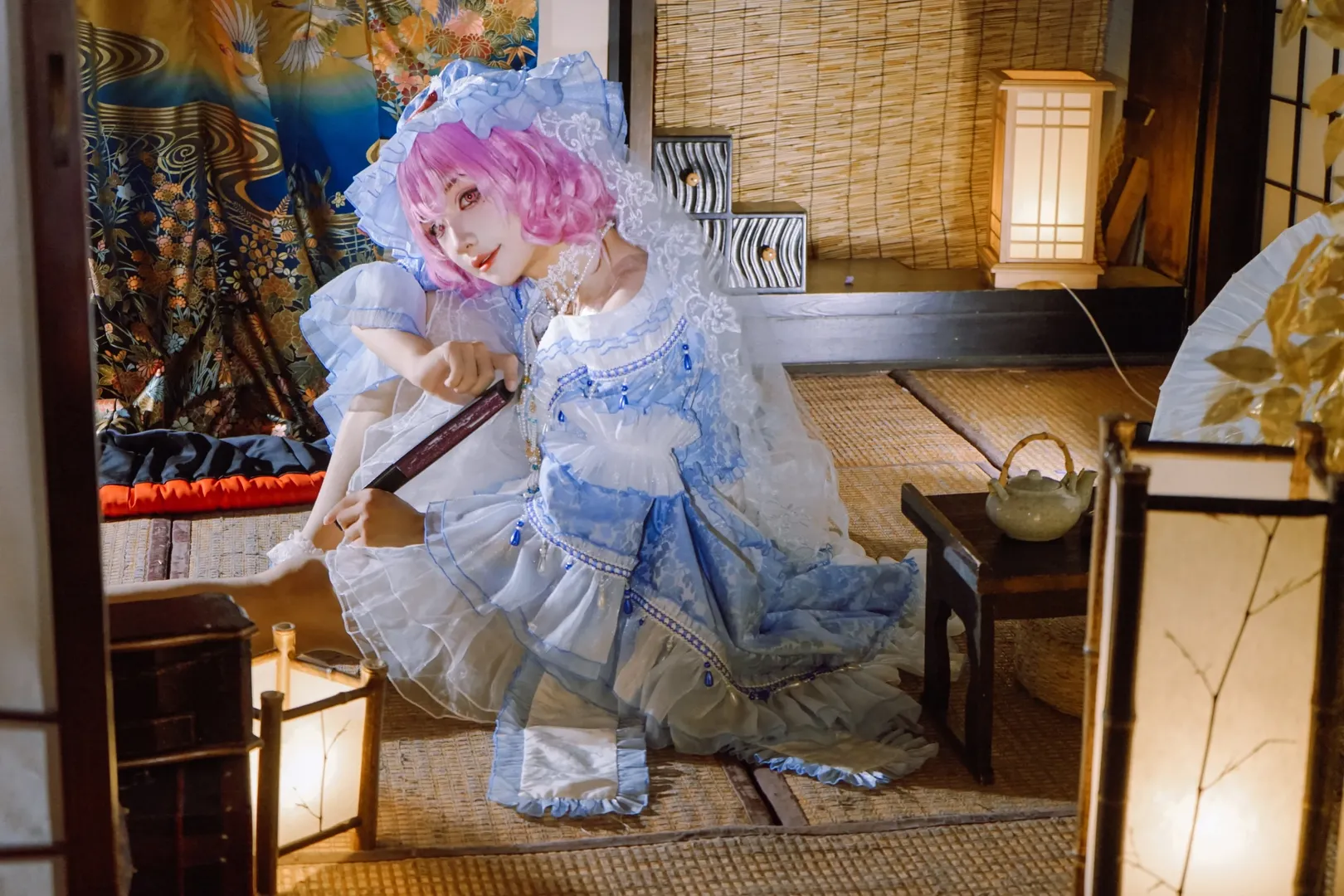 cosplay, 东方Project, 和风, 樱花, 西行寺幽幽子cos - 第6张