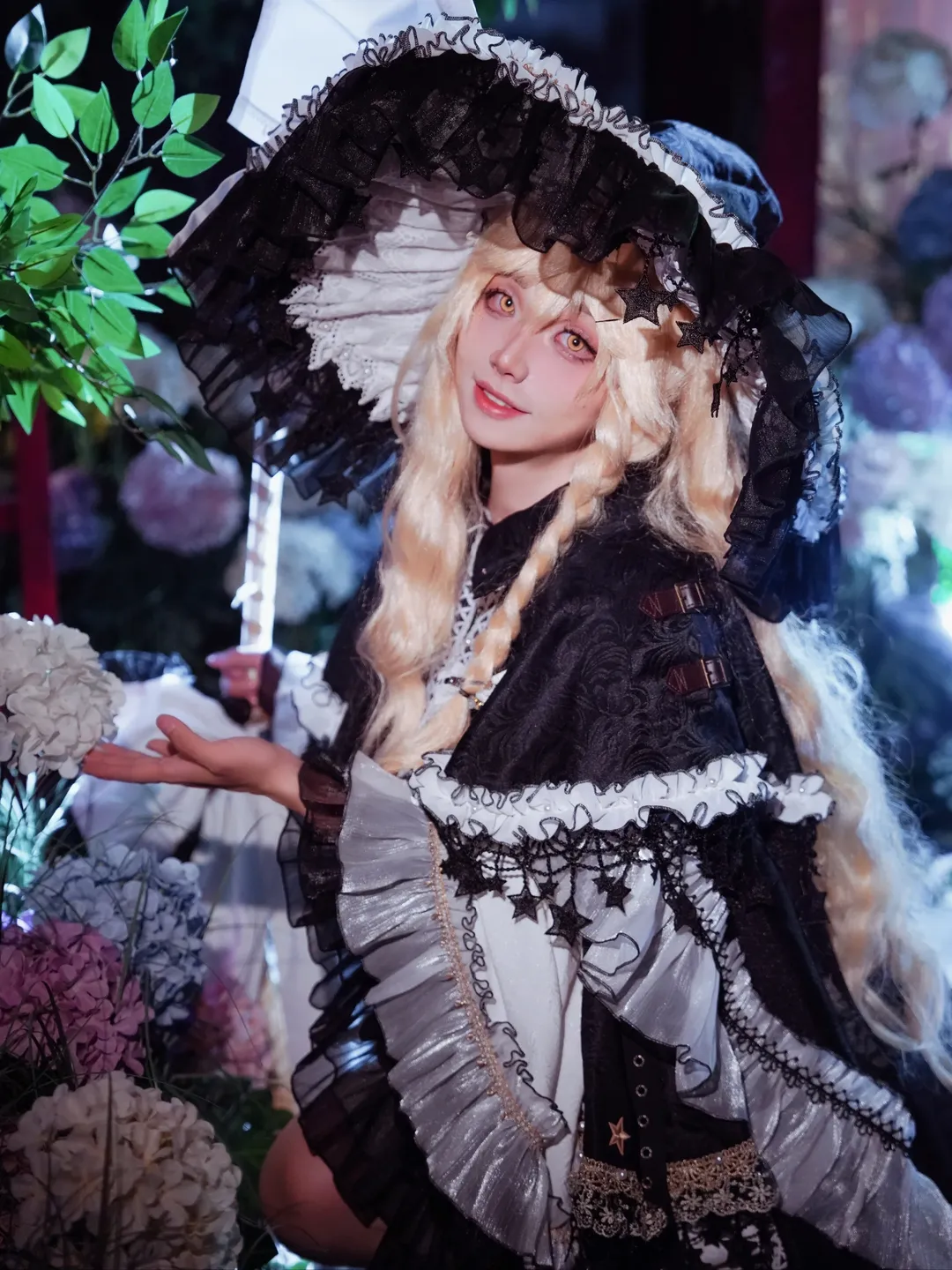 cosplay, 东方project, 雾雨魔理沙cos, 博丽神社, 花丛摄影