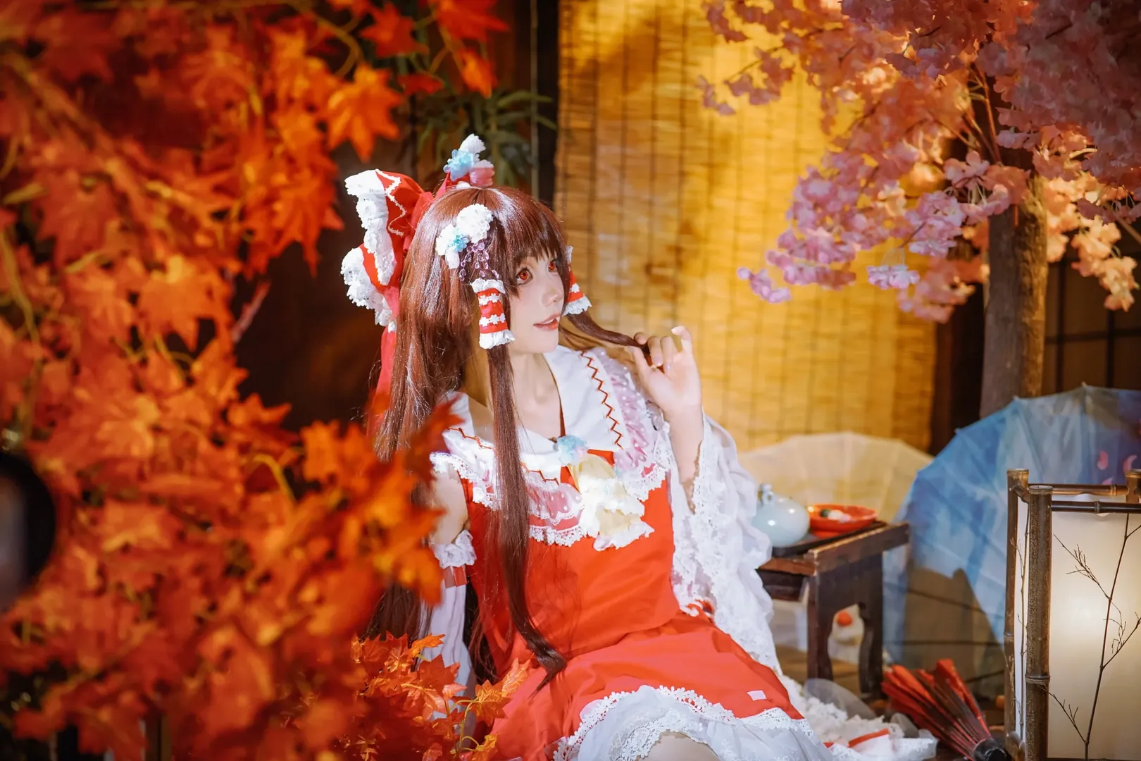 二次元摄影, 博丽灵梦cos, 东方Project, cosplay正片, 红白巫女 - 第2张