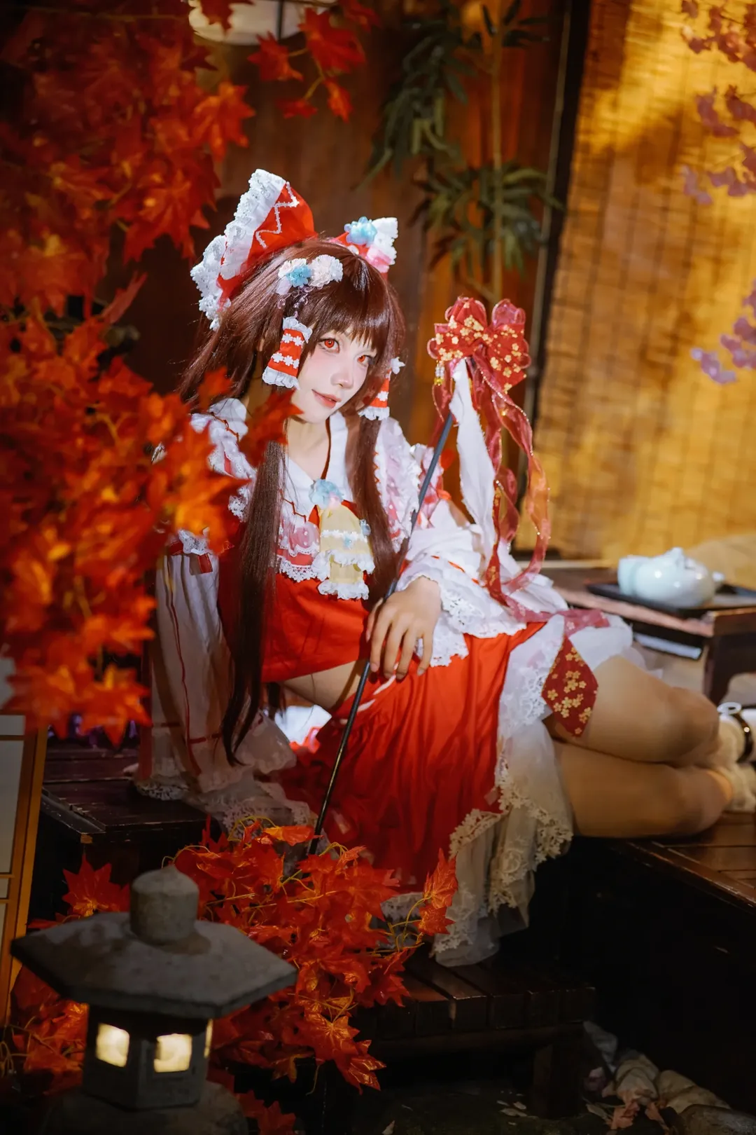 二次元摄影, 博丽灵梦cos, 东方Project, cosplay正片, 红白巫女 - 第4张