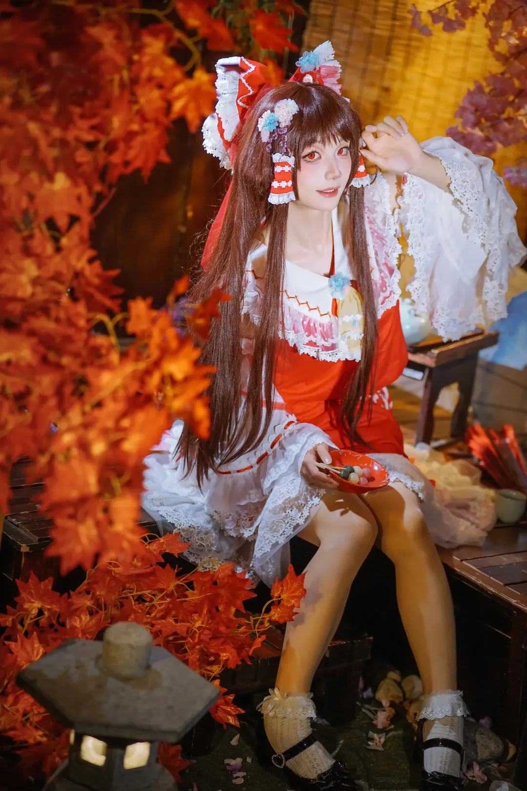 二次元摄影, 博丽灵梦cos, 东方Project, cosplay正片, 红白巫女 - 第7张