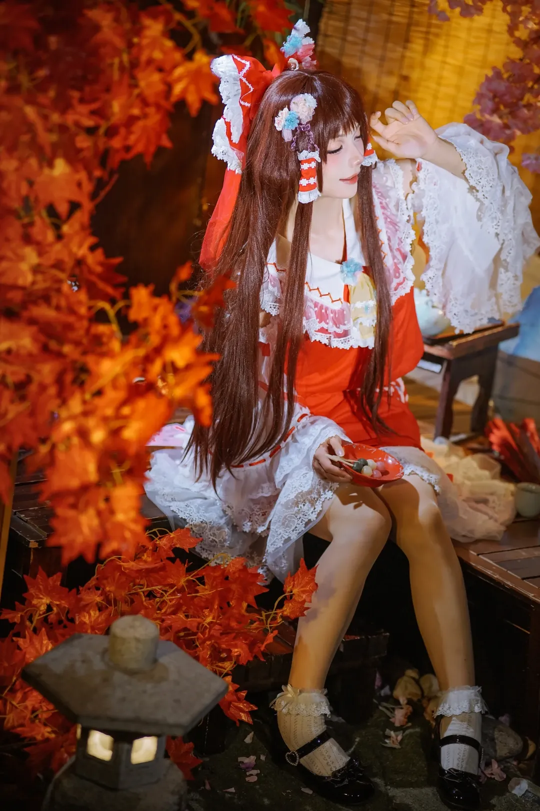 二次元摄影, 博丽灵梦cos, 东方Project, cosplay正片, 红白巫女 - 第8张