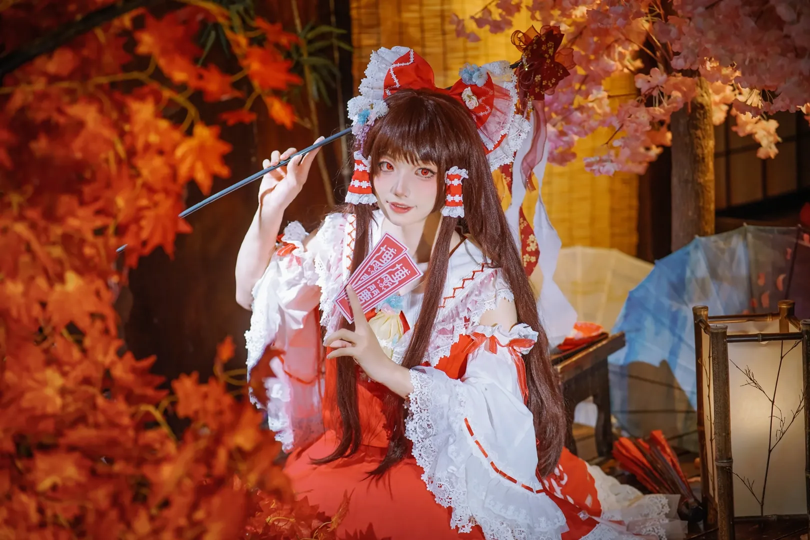 二次元摄影, 博丽灵梦cos, 东方Project, cosplay正片, 红白巫女 - 第9张