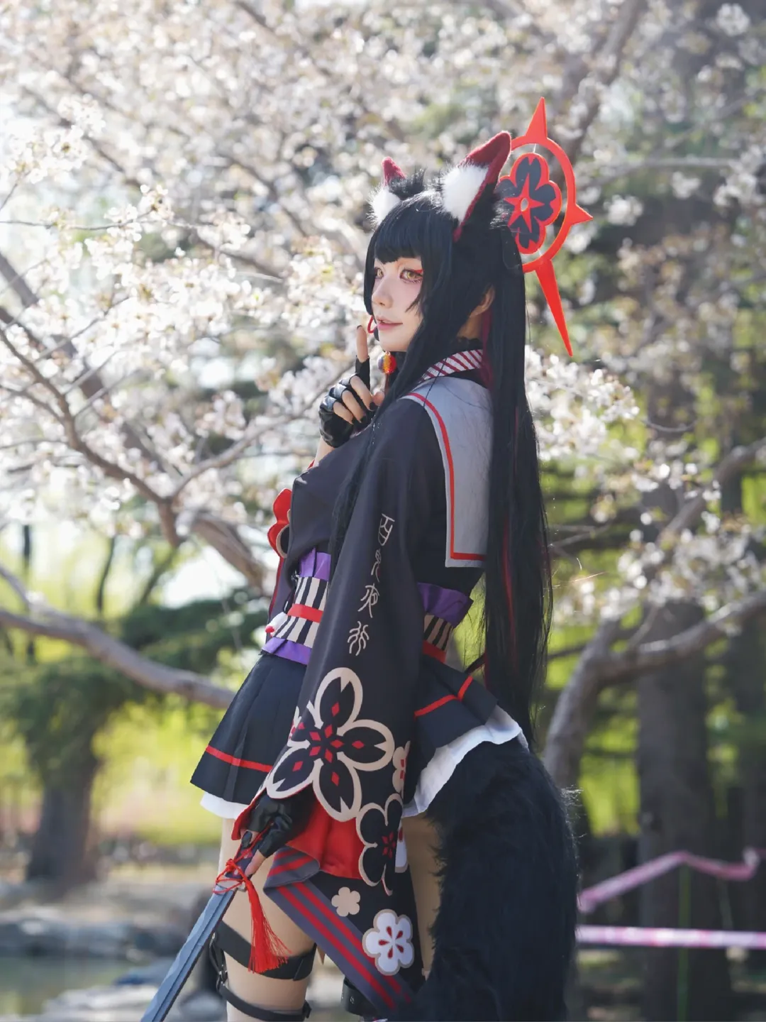碧蓝档案, 玉渊潭樱花, cosplay摄影, 二次元外景, 狐坂若藻cos - 第2张