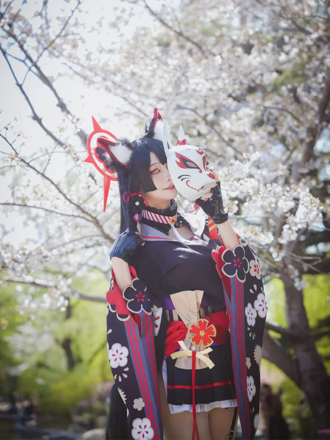 碧蓝档案, 玉渊潭樱花, cosplay摄影, 二次元外景, 狐坂若藻cos - 第3张