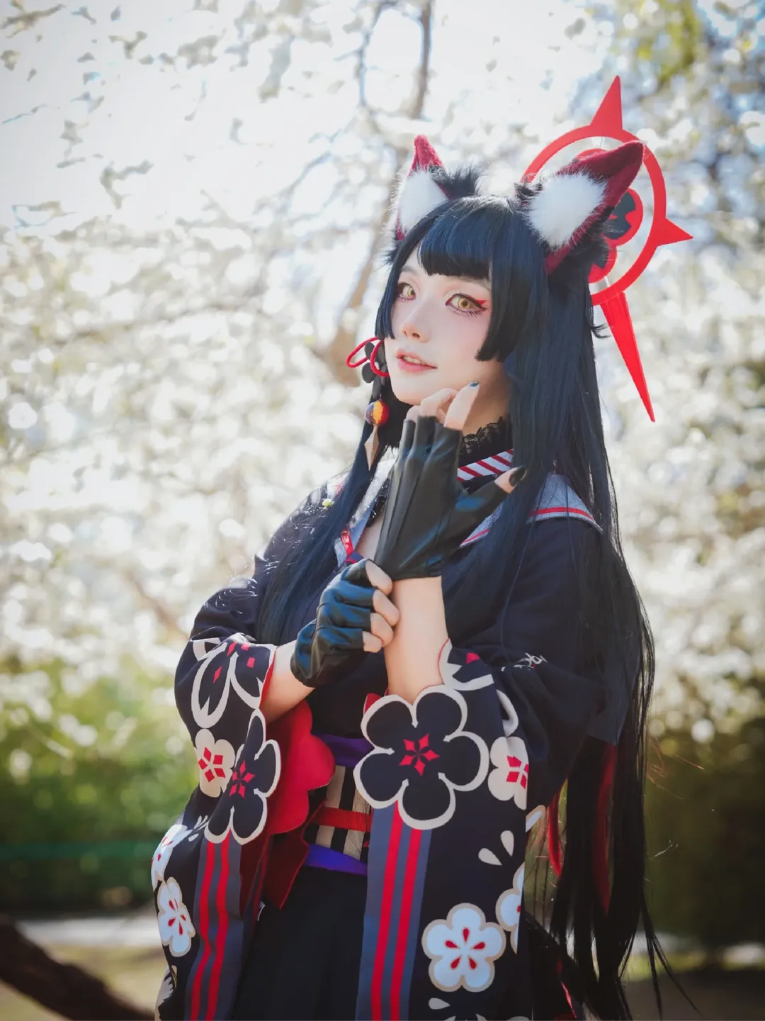 碧蓝档案, 玉渊潭樱花, cosplay摄影, 二次元外景, 狐坂若藻cos - 第5张