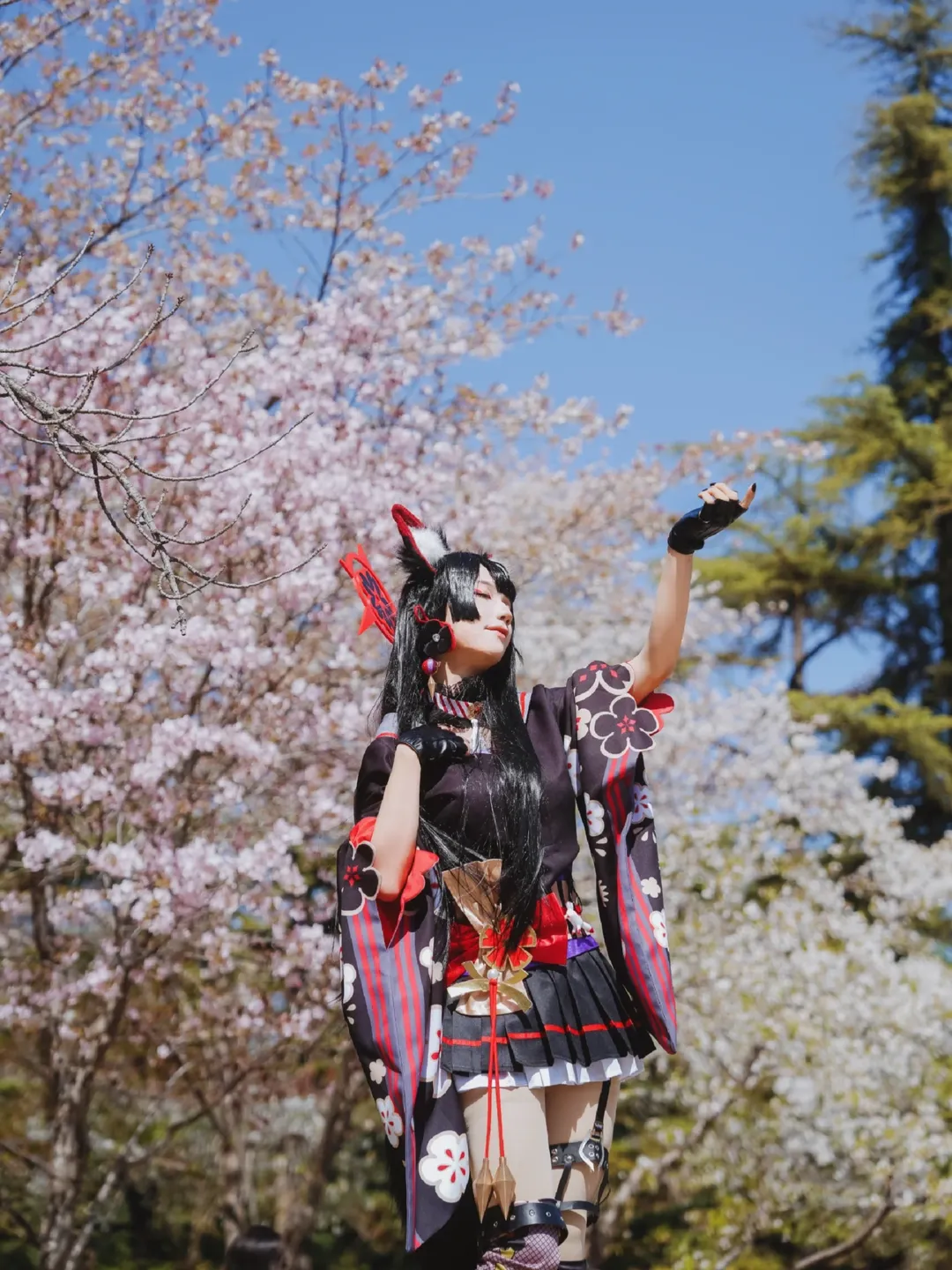 碧藍檔案, 玉淵潭櫻花, cosplay攝影, 二次元外景, 狐坂若藻cos