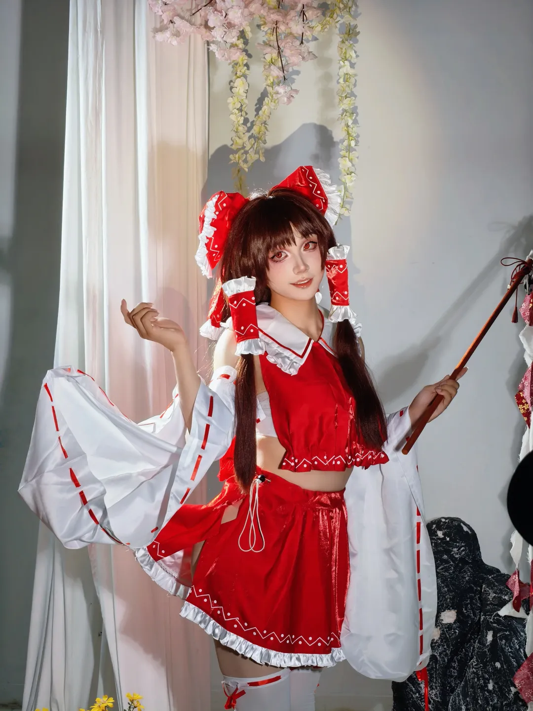 Reimu Hakurei Cosplay, Touhou Project, Girlish vibe, Summer outfit, Shrine maiden cosplay - Image 3
