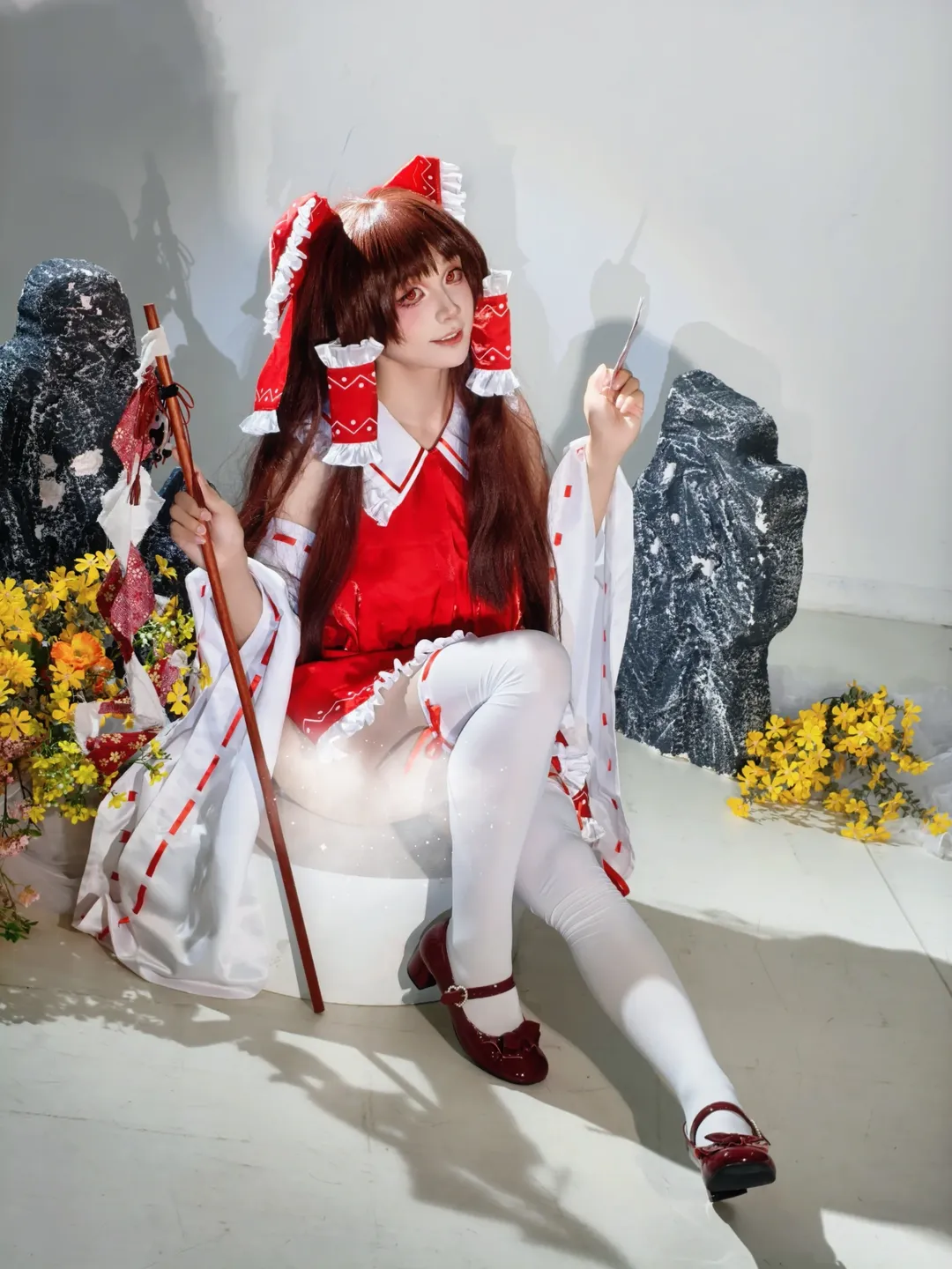 Reimu Hakurei Cosplay, Touhou Project, Girlish vibe, Summer outfit, Shrine maiden cosplay - Image 6