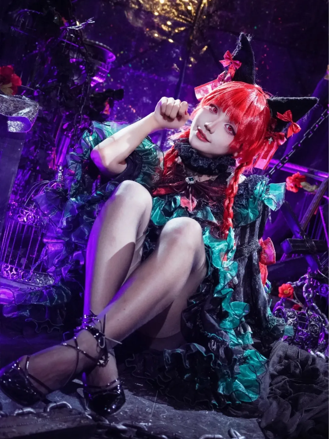 东方project, cos正片, 哥特风, 猫娘, 火焰猫燐cos
