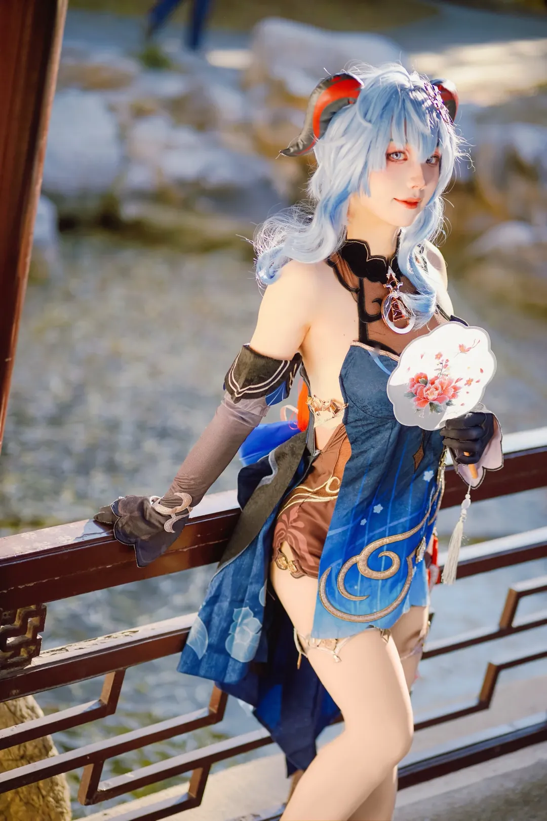 原神, キャラクター再現, 甘雨 コスプレ, 屋外の風景, メイクのディテール