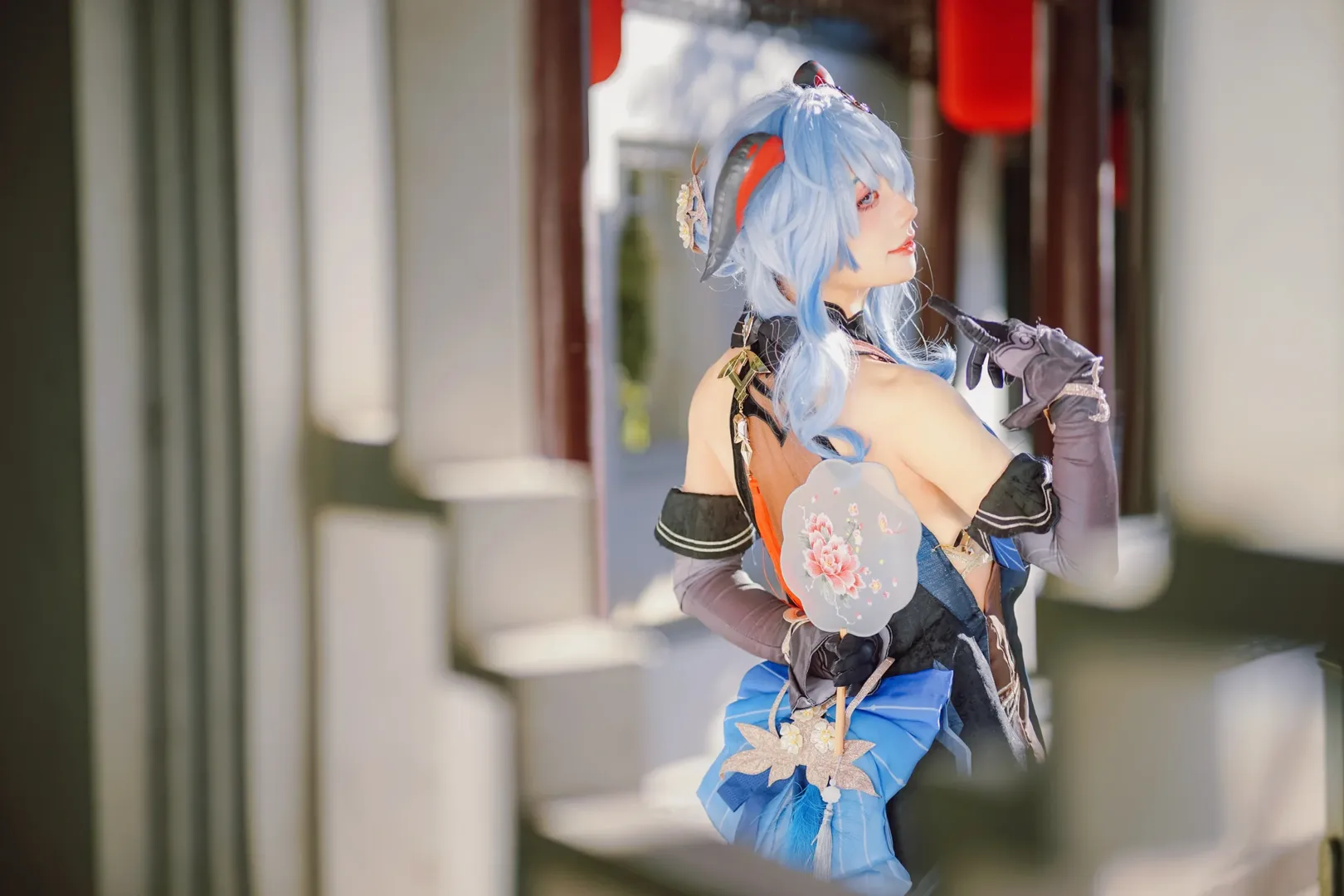 原神, 角色还原, 甘雨cos, 户外实景, 妆容细节 - 第5张
