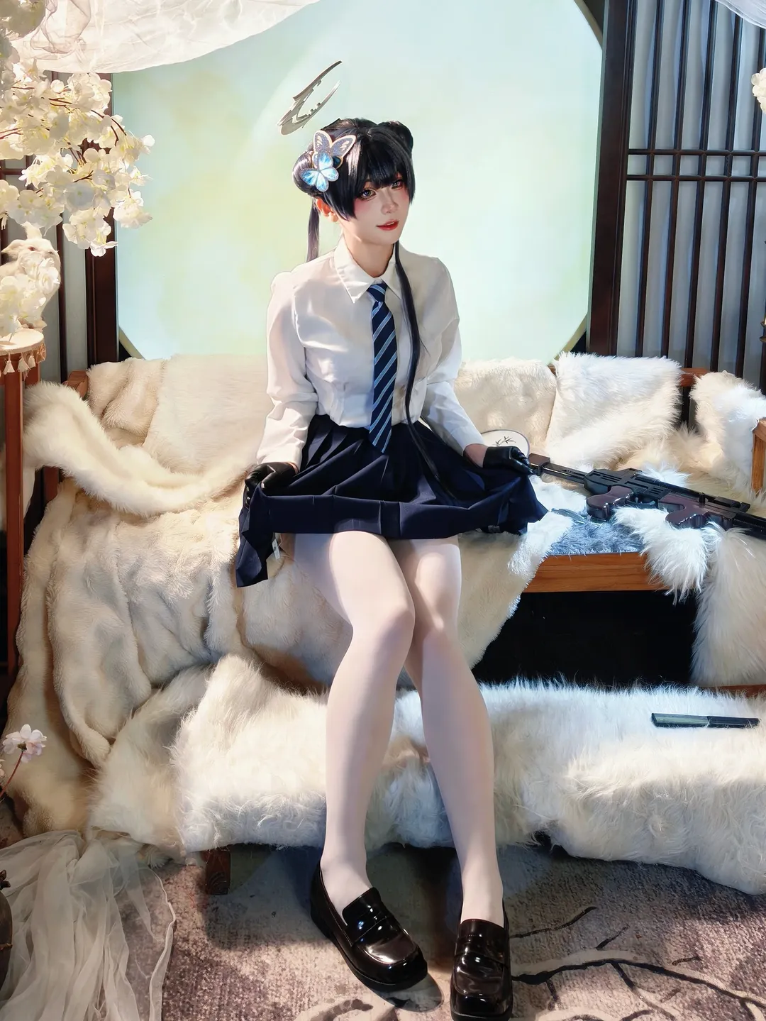 蔚蓝档案, 少女写真, 龙华妃咲cos, jk制服, cosplay日常