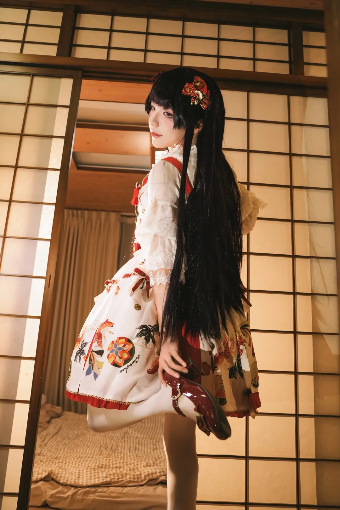 五更琉璃cos, 俺妹, 和风, 少女写真, 黑猫