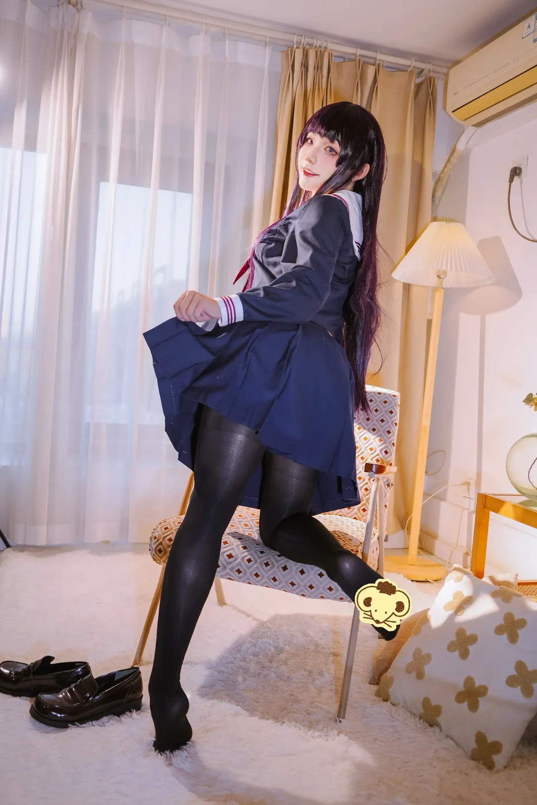 五更琉璃cos, JK制服, 黑猫cos, 二次元少女写真, 我的妹妹不可能这么可爱 - 第1张