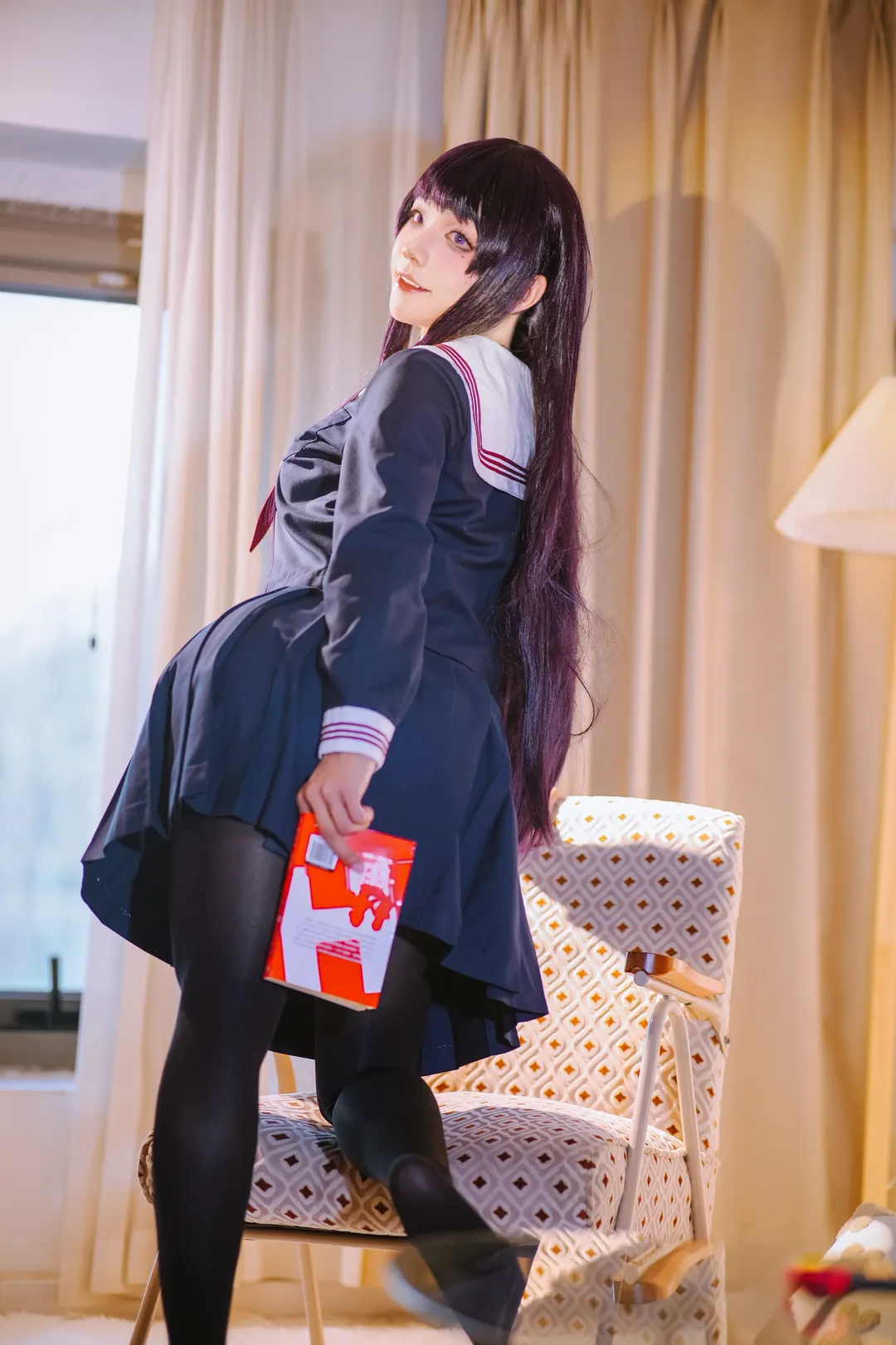 五更琉璃cos, JK制服, 黑猫cos, 二次元少女写真, 我的妹妹不可能这么可爱 - 第2张