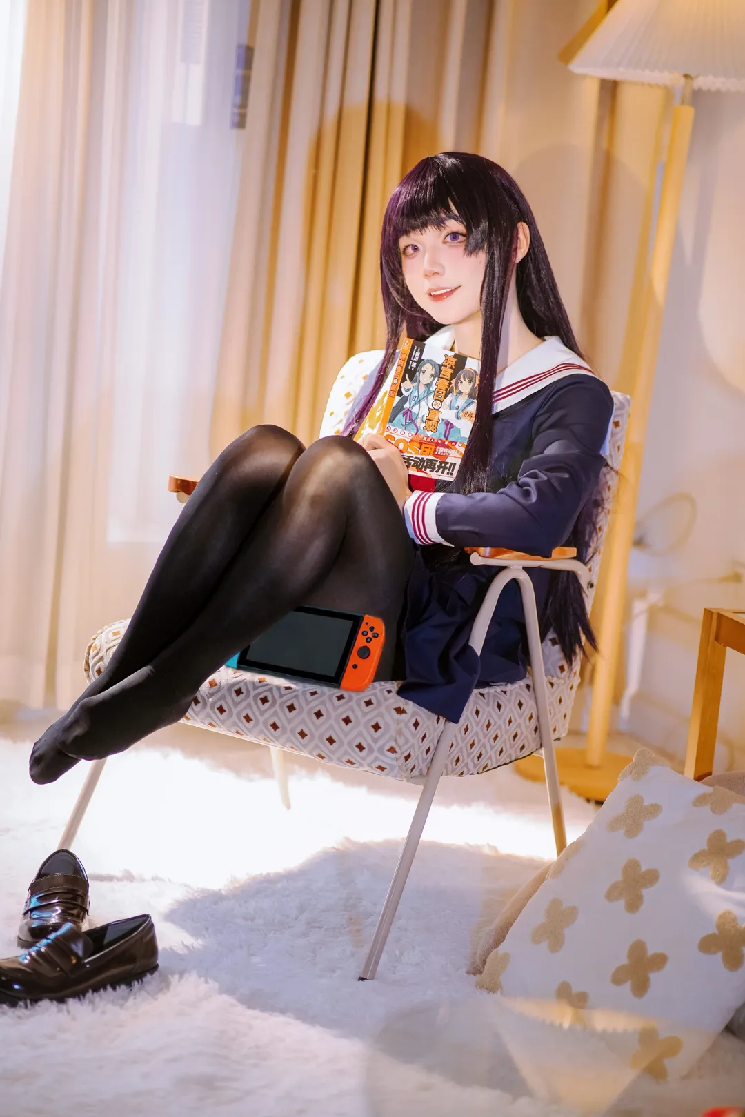 五更琉璃cos, JK制服, 黑猫cos, 二次元少女写真, 我的妹妹不可能这么可爱