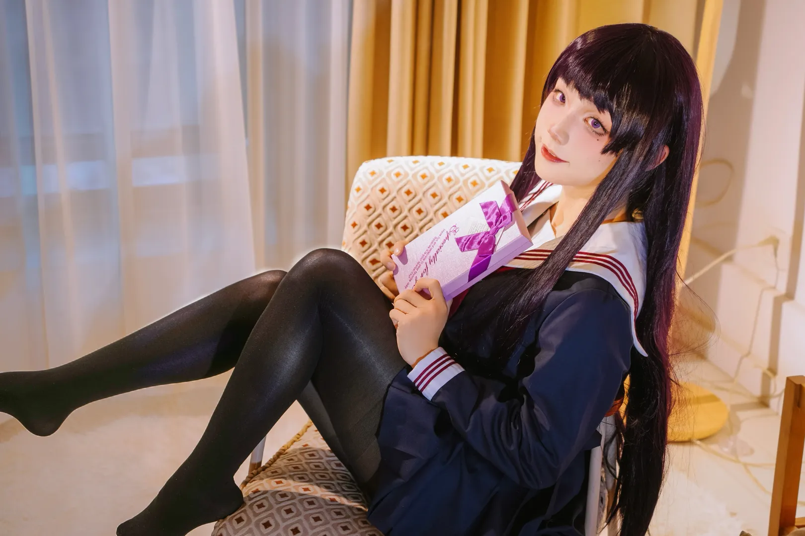 五更琉璃cos, JK制服, 黑猫cos, 二次元少女写真, 我的妹妹不可能这么可爱 - 第4张